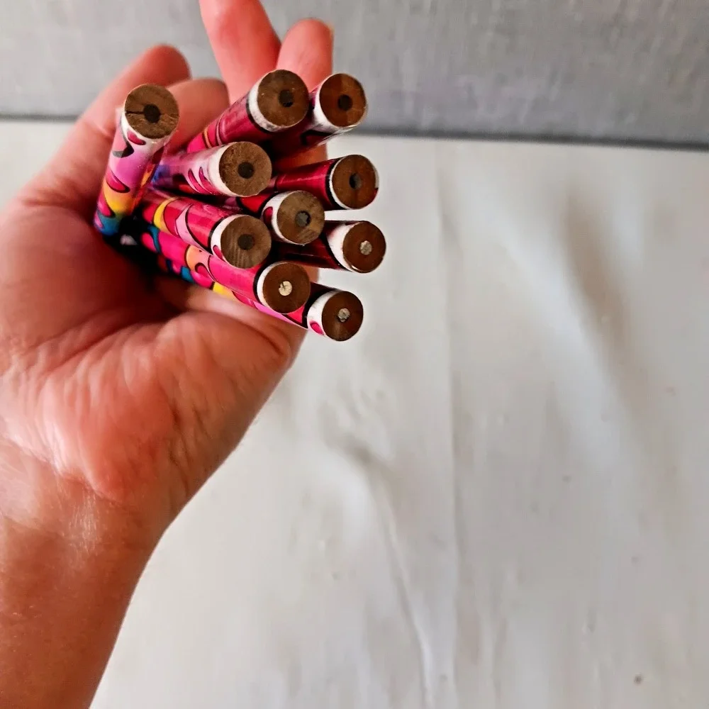 Heart Pattern Pencils Rainbow 10 Count New‎ School Teacher Love Valentine Reward